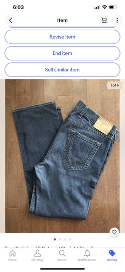 True Religion Relaxed 40 Blue Jean