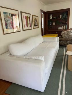 Large White denim sofa