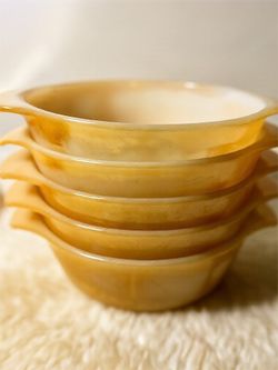 Anchor Hocking Peach Luster Custard Bowls