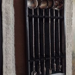 Set Of 6 Asian Sterling Silver Tea Spoons 