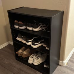 Small Black Bookshelf/Shoe Shelf