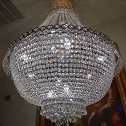 4 Ft French Empire Crystal Chandelier 