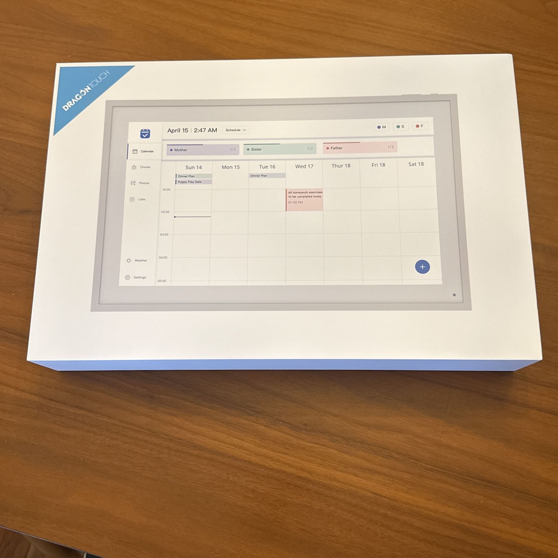 Dragon Touch 15.6" Digital Calendar Chore Chart – 1080P Full HD Interactive Touchscreen, Smart Family Planner, Hearth Display Digital Calendar Wall &
