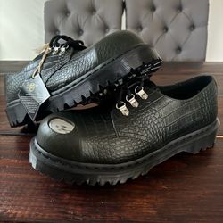 Dr Martens 1461 Bex Steel Toe Croc Embossed Leather Shoes