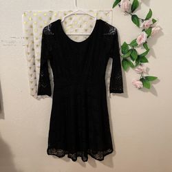 Black Long Sleeve Lace Dress
