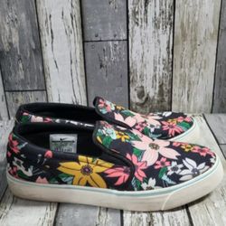 Nike Floral Toki Aloha Pack Women's Size 8  Black Slip On Canvas 