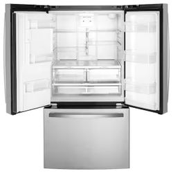 GFE26JYMFS GE 36" French-Door Refrigerator with LED Lighting 25.6 cu. ft. - Fingerprint Resistant Stainless Steel