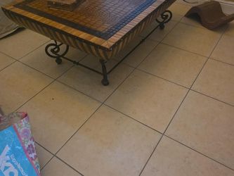 Large Decorative Wrought Iron Coffee Table – 54" x 34
