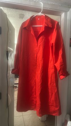 Red button-up shirt style dress 2xl