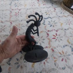 Wall Mounted Cast Iron Kokopelli Candle Holder 