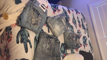 Lot of 4 Embellished Denim Jeans