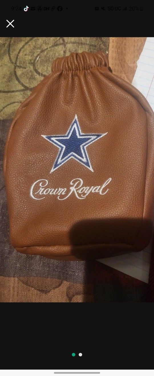 Dallas Cowboy Leather Crown Royal Bag