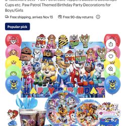 Pawpatrol backdrop with some decor $10 for all