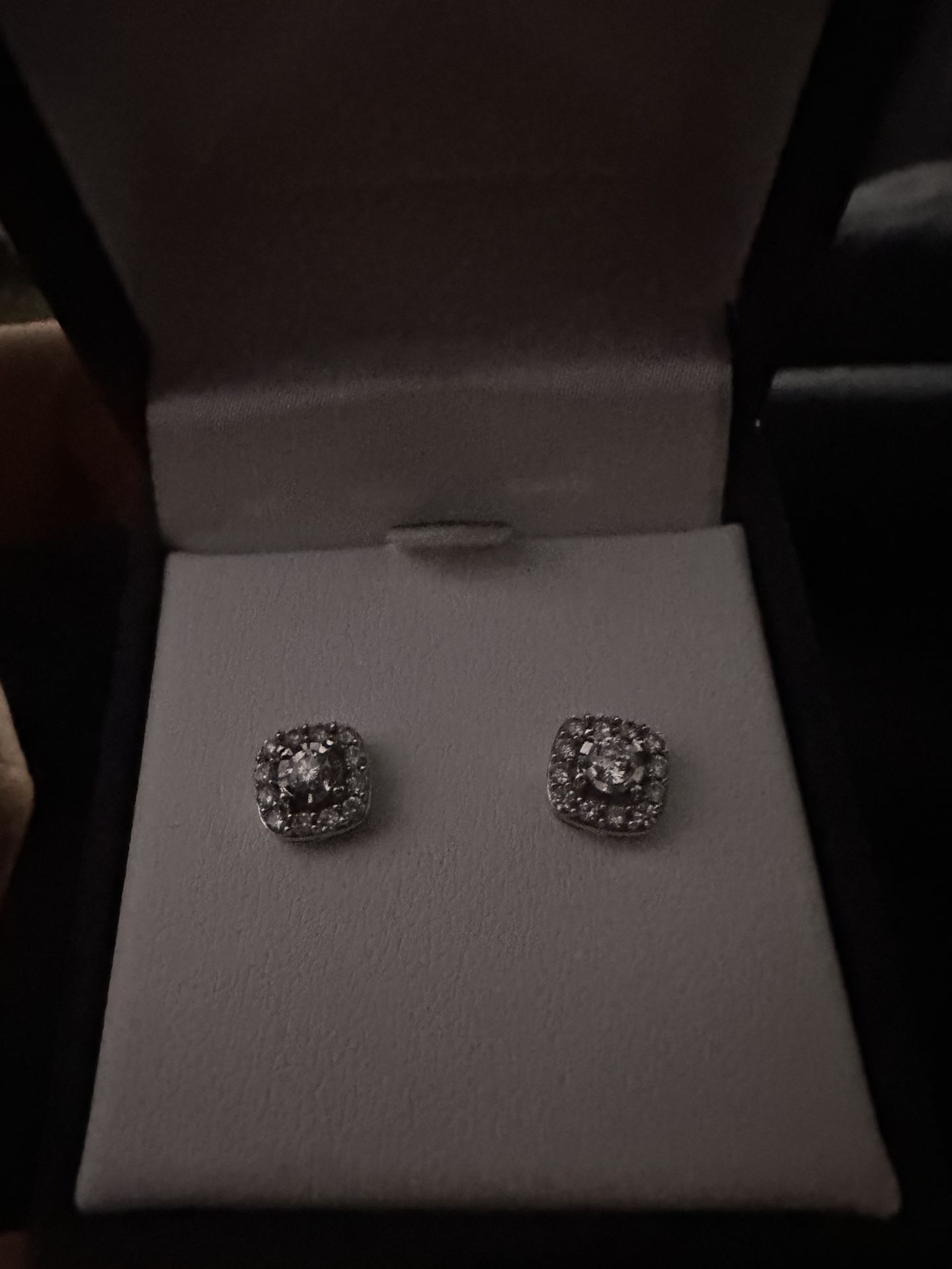 10k White Gold Lab Grown Diamonds Stud Earrings 