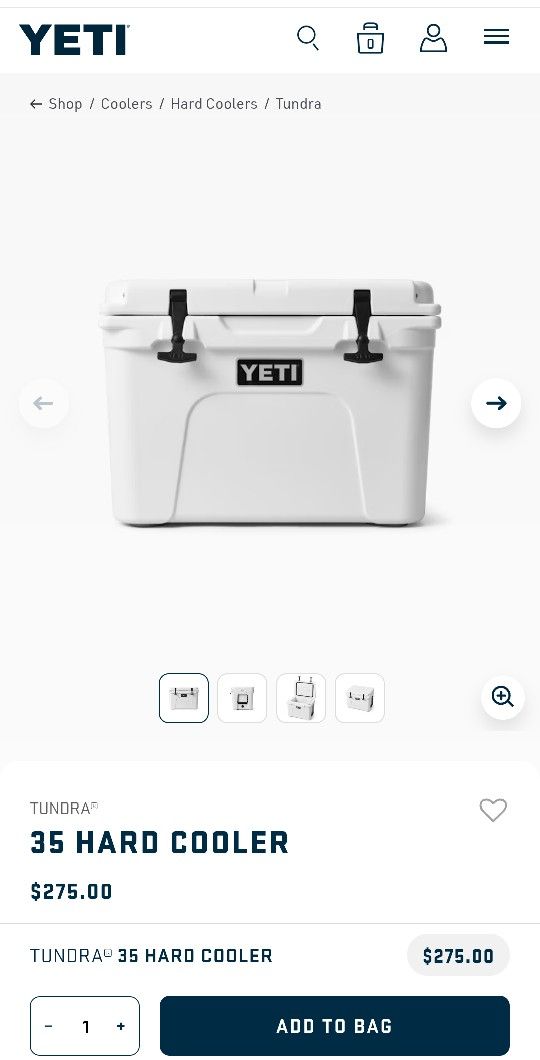 Yeti Tundra 35 Hard Cooler White
