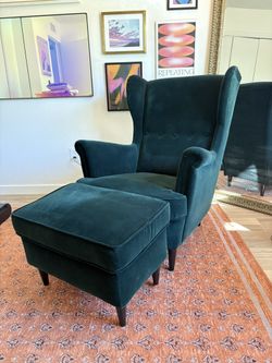 IKEA Strandmon Wing Chair And Footstool