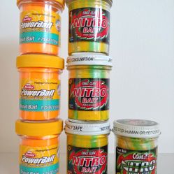 7 Jars - Berkley - Eagle Claw - Trout Bait - Fishing Baits - Fishing Lures