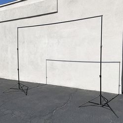Brand New $40 Heavy-Duty Backdrop Stand Adjustable 10ft Wide X 8.5ft Tall with Clips and Carry Bag