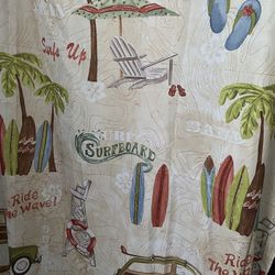 Surf Theme Shower Curtain