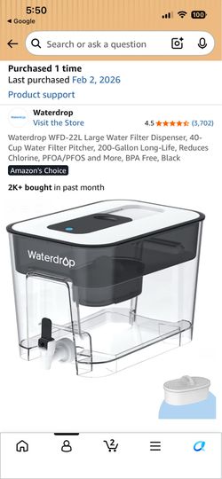 Water filter dispenser