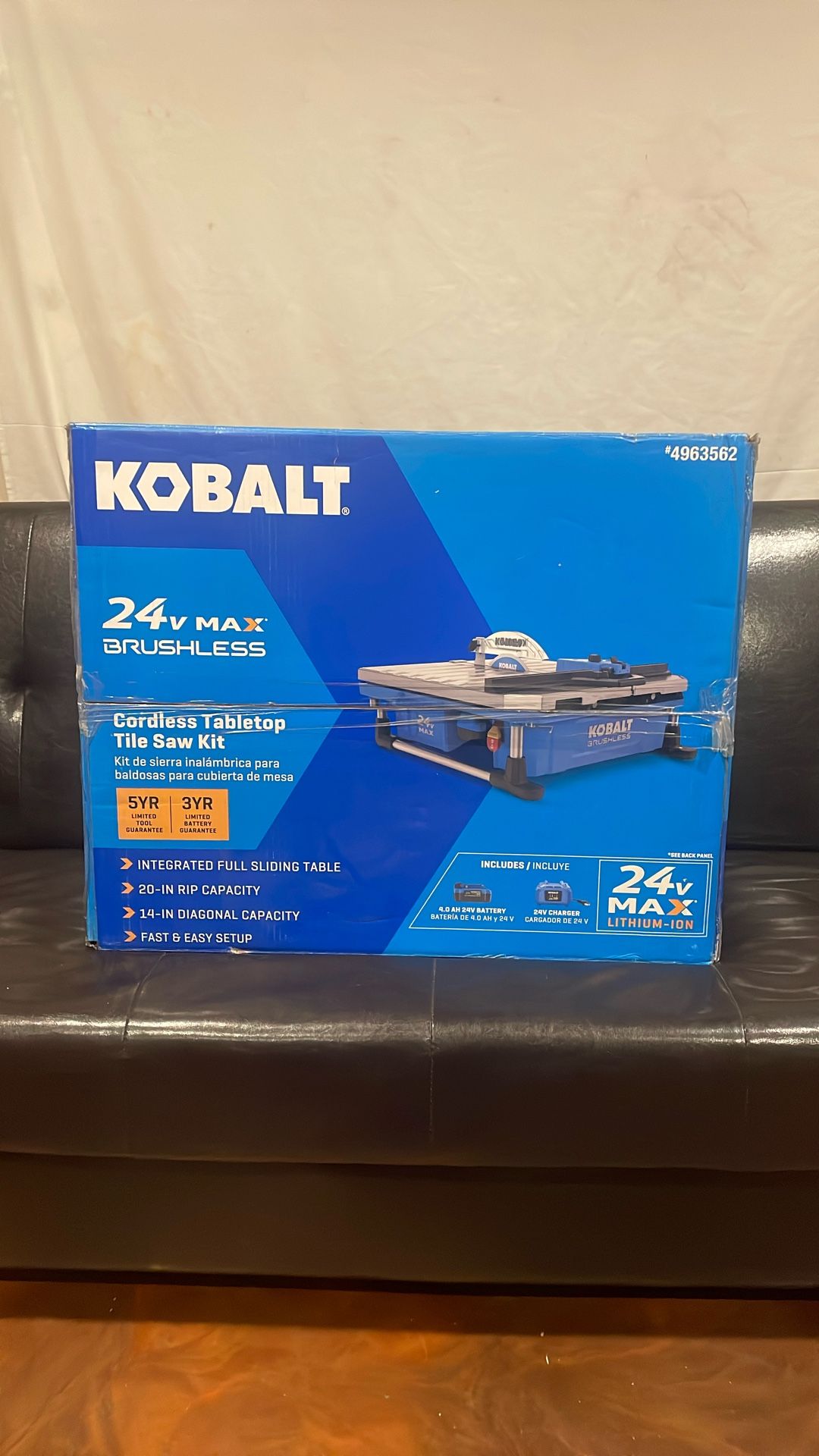 New KOBALT 24V MAX BRUSHLESS Cordless Table Top Tile Saw Kit