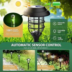 Solar Pathway Lights Waterproof Outdoor Lighting, 8 Pack Cold White IP44 Waterproof, 8-12H Runtime, Auto On/Off, Tool-Free Install, Yard/Garden/Pathwa
