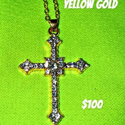 Yellow Gold Cross Necklace
