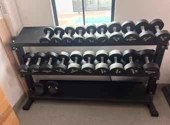 Rogue Dumbbells + Rack