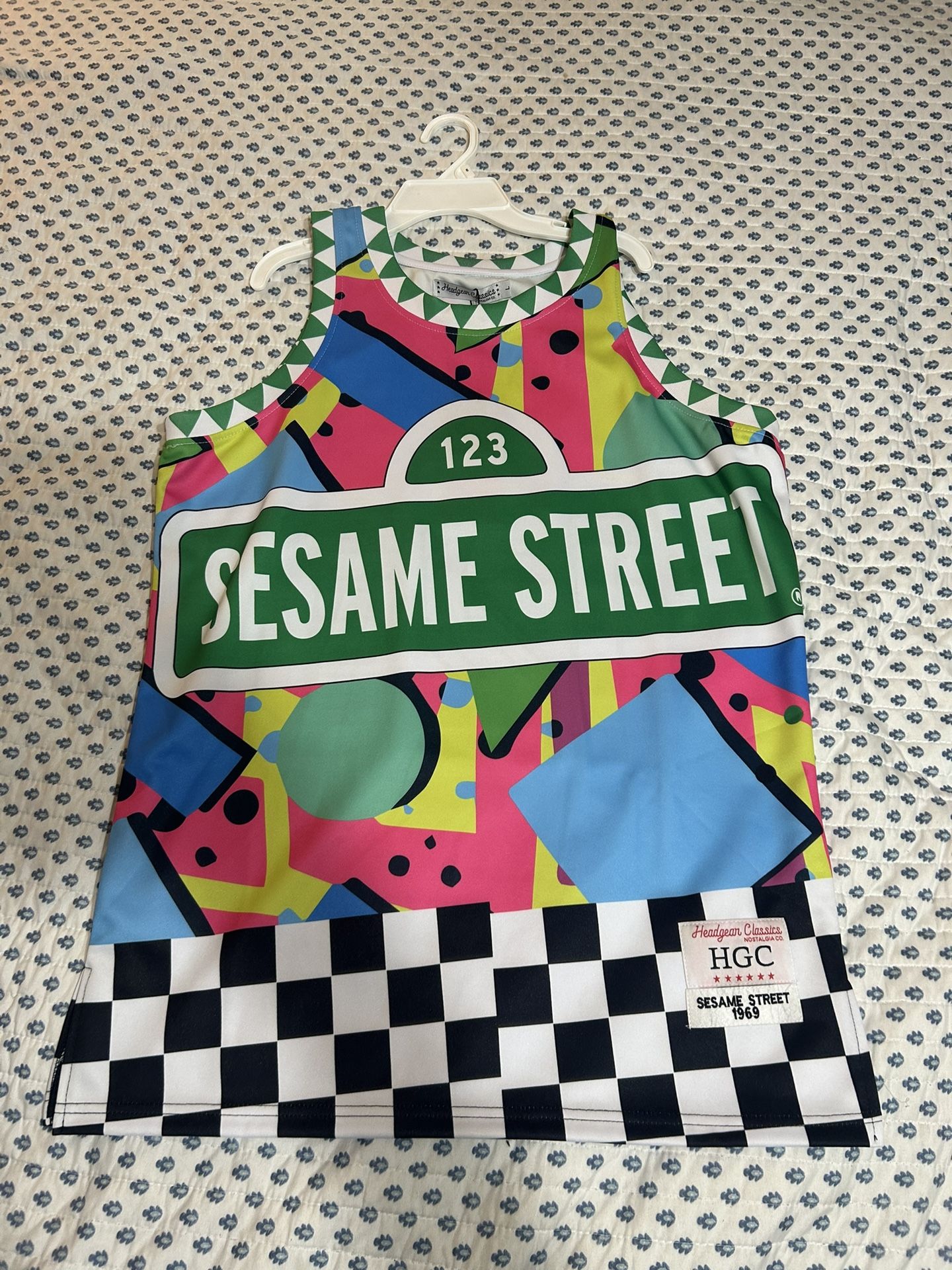 Sesame Street Men's Headgear Classics Premium Embroidered Basketball Jersey / Headgear Classics / Premium Embroidered Basketball Jersey / Multi-Color