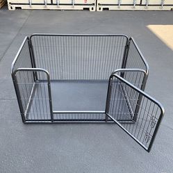 Brand New $80 Heavy Duty Pet Playpen with Plastic Tray, Dog Cage Kennel 4 Panels, 49x32x28 inches 