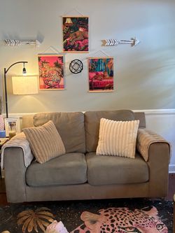 Light Grey Loveseat & Large Sofa Set