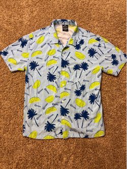Corona Extra Tropical Palm Lime Print Polo Shirt Mens Size Small