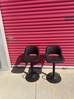Black Faux, Leather Barstools