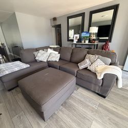Sectional Couch And Ottoman  