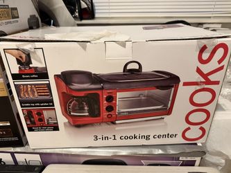 Nostalgia 3-in-1 Breakfast Station - Includes Coffee Maker, Non-Stick Griddle, and 4-Slice Toaster O