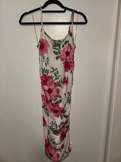 White pink flower dress