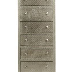 Silver Metal Tall Dresser 