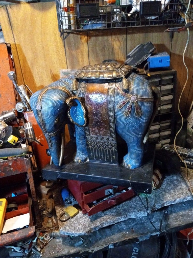 Vintage Antique Elephant Blue Elephant