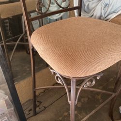 2 Rough Iron Stools 