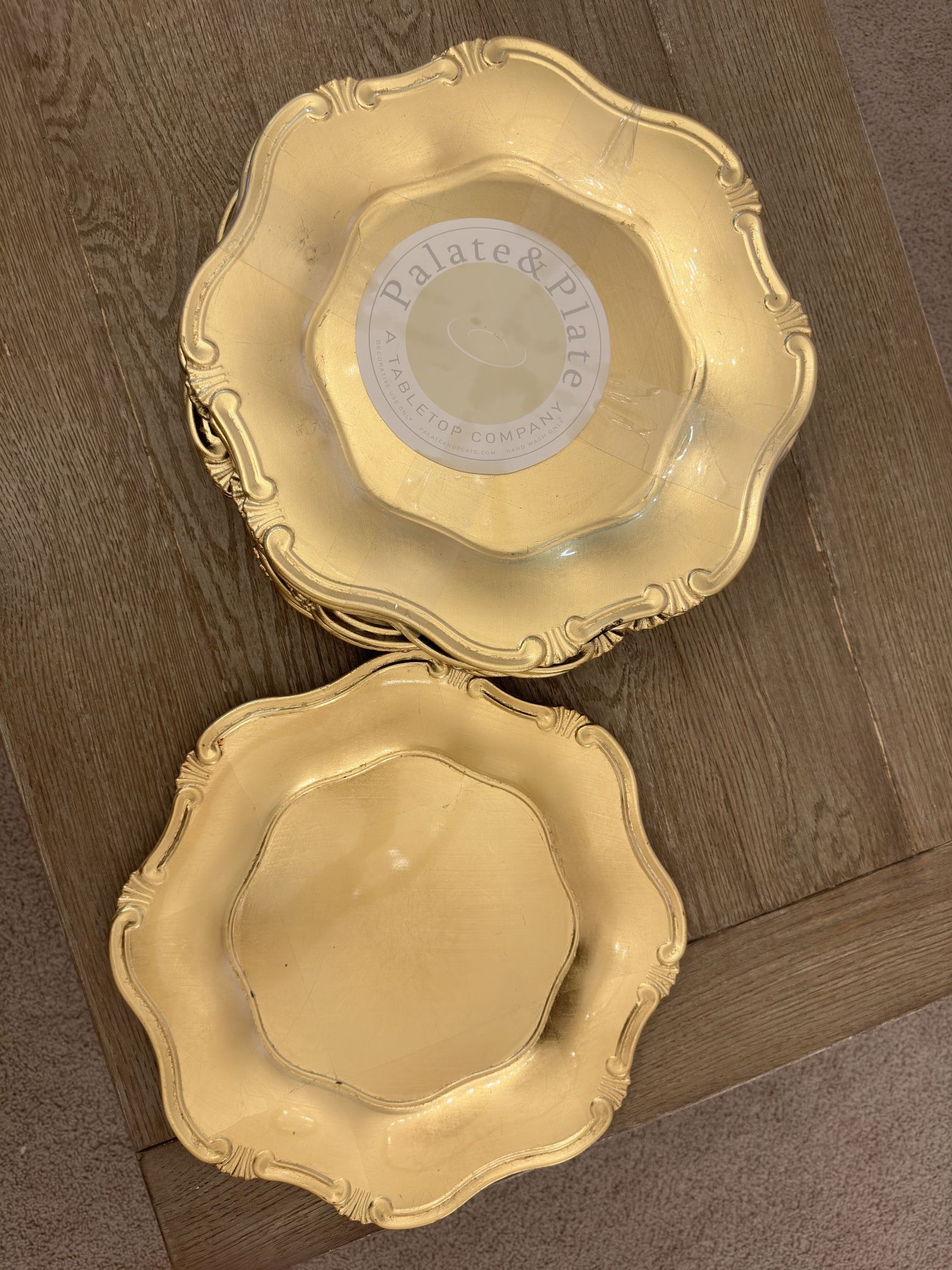 Gold Plastic Charger Plates 
