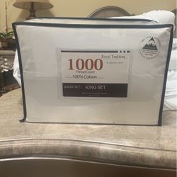 1000 Thread count King Bed sheet - White