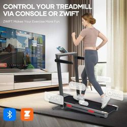 Auto Incline Walking Pad Treadmill Workout 3.0HP 2-in-1 with 26" LED Touch Screen and Remote for Home, Under Desk Treadmill for Office with Bluetooth 
