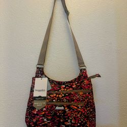 baggallini East/West Block Party Double Zip Washable Hobo
