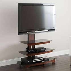Whalen 3-Tier Television Stand for TVs up to 50" Brown Cherry Finish NEW IN BOX