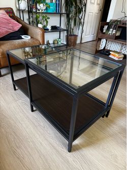 Glass coffee table