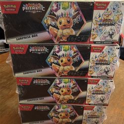Pokemon prismatic evolutions surprise box 2 pack