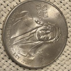 Cien pesos 1979  silver coin of Mexico
