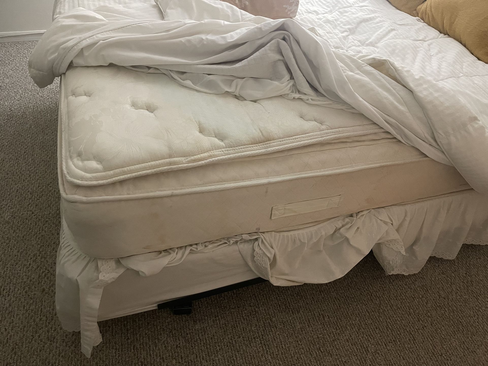 Spring Box And Metal Rolling Rails For Queen Bed.