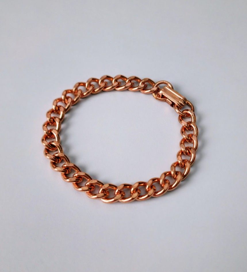 Solid Heavy Copper Link Chain 6.5" Bracelet