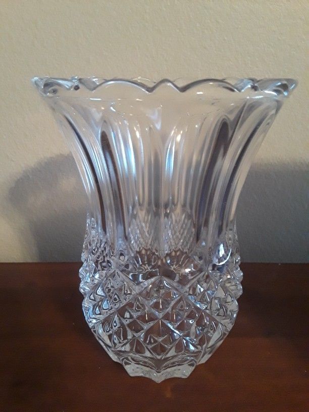 Vase, Heavy Leaded  Crystal Cut Glass